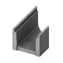 Concrete solid bottom 16 inch deep angled channel for light traffic H-10 rated trench runs.