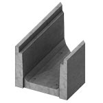 Isometric view of heavy traffic 16 inch deep angled solid bottom channel