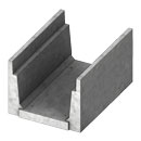 Concrete solid bottom 16 inch deep channel with galvanized steel covers for heavy traffic H-40 rated trench runs.