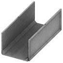 Pedestrian-rated fibercrete solid bottom channel produced by Concast, Inc.