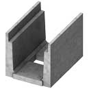 Concrete open bottom H-40 rated 24 inch deep channel for heavy traffic rated trench runs.