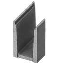 Concrete solid bottom 36 inch deep angled channel for heavy traffic H-20 rated trench runs.