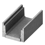 Isometric view of heavy traffic 12 inch deep std solid bottom channel
