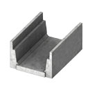 Concrete solid bottom 12 inch deep channel with galvanized steel covers for heavy traffic H-40 rated trench runs.