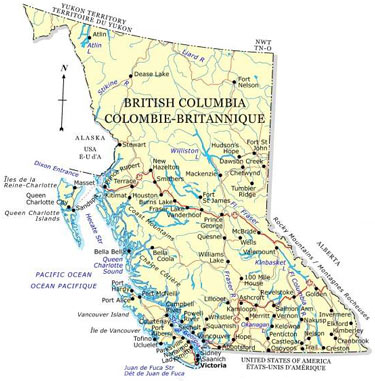 British Columbia province map of Beldon Sales territory