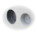 Plastic duct terminators are cast into custom hand holes.