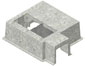 CAD generated image of a Fibercrete box pad divider and Box Pad.