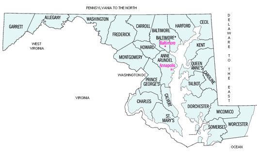 Image Link to Map of Maryland