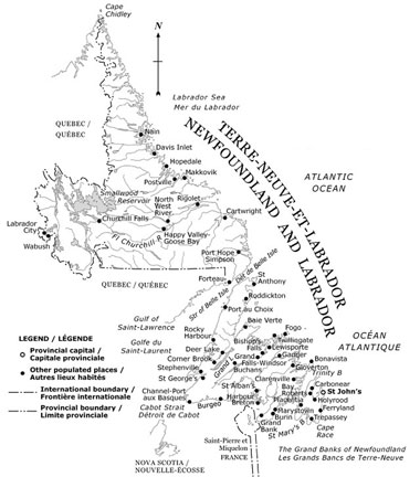 Image link to a large map of Labrador & Newfoundland which is represented by Concast directly