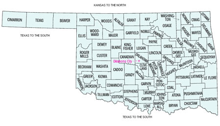Image Link to a county map of Oklahoma which is covered by Energy Reps