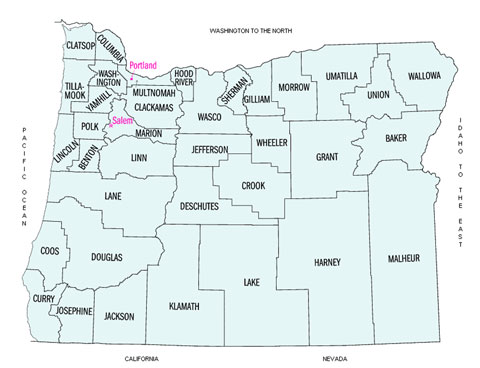 Oregon county map of DC Energy Solutions territory