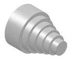 CAD generated image of a Plastic Reducing Coupler