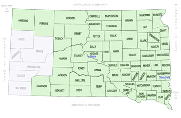 South Dakota map Electrotech Company territory