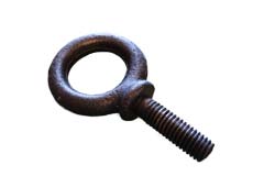 Close up of Concast's heavy duty eye bolt used for lifting heavy trench parts via cast-in threaded inserts.