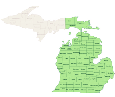 Michigan map ElectroTech territory