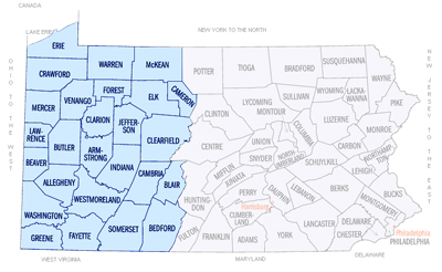 Western Pennsylvania map Robert S. Howley territory