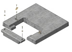 Link to CAD image of a Split Flat Pad