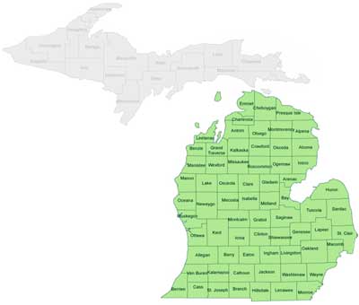 Michigan map Howley territory