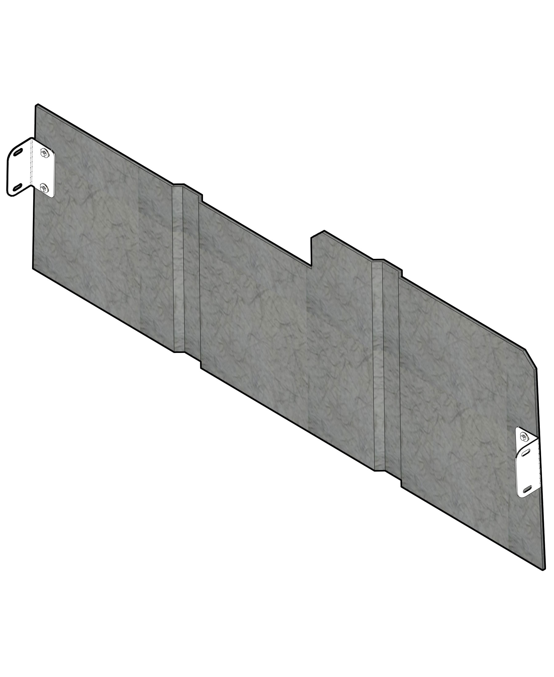 CAD generated image of a Fibercrete box pad divider board sold by Concast, Inc.
