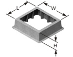Isometric view of Concast's boxpad with stadard opening