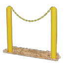 Protect your pre-cast box pad products from truck damage with guide posts and yellow safety chain